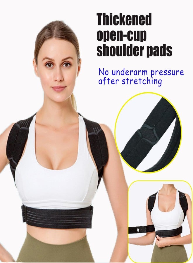 FVVWVV Posture Corrector for Women & Men Adjustable Lightweight Upper Back Brace Support Improve Posture Support Belt for Scoliosis Pain Relief From Shoulder Back Correct Hunchback（Black,Medium） - Image 4