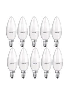 Osram Osram E14 Dimmable Candle Lamp LED Retrofit Classic B 4W Warm White 2700K  Frosted  - Pack of 10  - Image 1