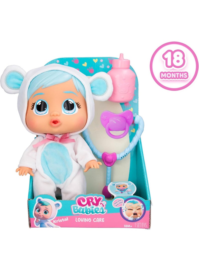 Cry Babies Loving Care Kristal Interactive Baby Doll – Cries Real Tears, Doctor Role Play Set with Medical Accessories, Soft Bear Outfit, Nurturing Toy for Toddlers, Perfect Gift for Kids - Image 1
