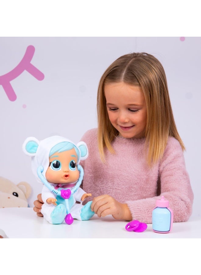 Cry Babies Loving Care Kristal Interactive Baby Doll – Cries Real Tears, Doctor Role Play Set with Medical Accessories, Soft Bear Outfit, Nurturing Toy for Toddlers, Perfect Gift for Kids - Image 4