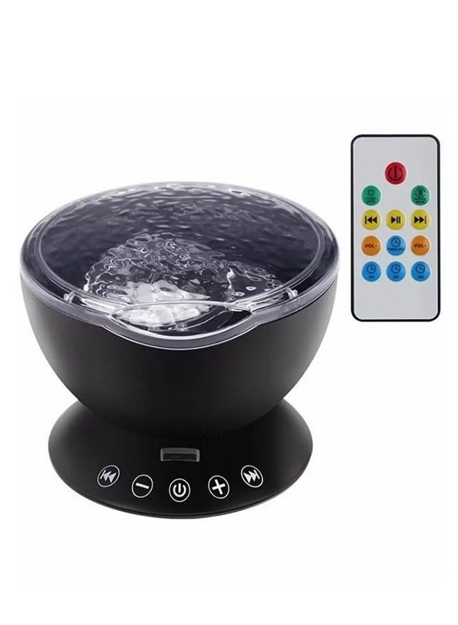LED Ocean Wave Starry Sky Night Light Projector Black  - Image 1