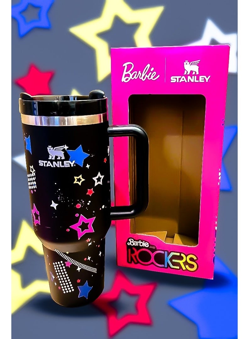 Stanley x Barbie 40oz Tumbler Limited Edition Stainless Steel Travel Mug with Reusable Straw BPA Free Eco Friendly and Dishwasher Safe Built with Leakproof FlowState Lid and Double Wall Insulation to Keep Drinks Hot for 16 Hours and Cold for 24 Hours Slim Base Fits Most Car Cup Holders with Rugged Ergonomic Handle for Easy Use at Home Office Travel or Outdoors - Image 2