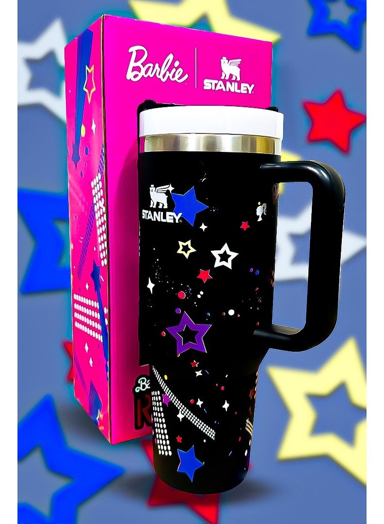 Stanley x Barbie 40oz Tumbler Limited Edition Stainless Steel Travel Mug with Reusable Straw BPA Free Eco Friendly and Dishwasher Safe Built with Leakproof FlowState Lid and Double Wall Insulation to Keep Drinks Hot for 16 Hours and Cold for 24 Hours Slim Base Fits Most Car Cup Holders with Rugged Ergonomic Handle for Easy Use at Home Office Travel or Outdoors - Image 4
