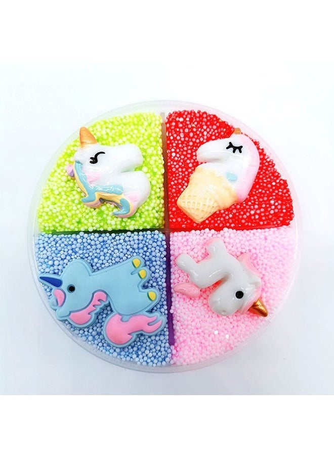 4-In-1 Donut Themed Stress Reliever Sturdy Durable Crystal Mud Slime Toy Set 7x5x7cm