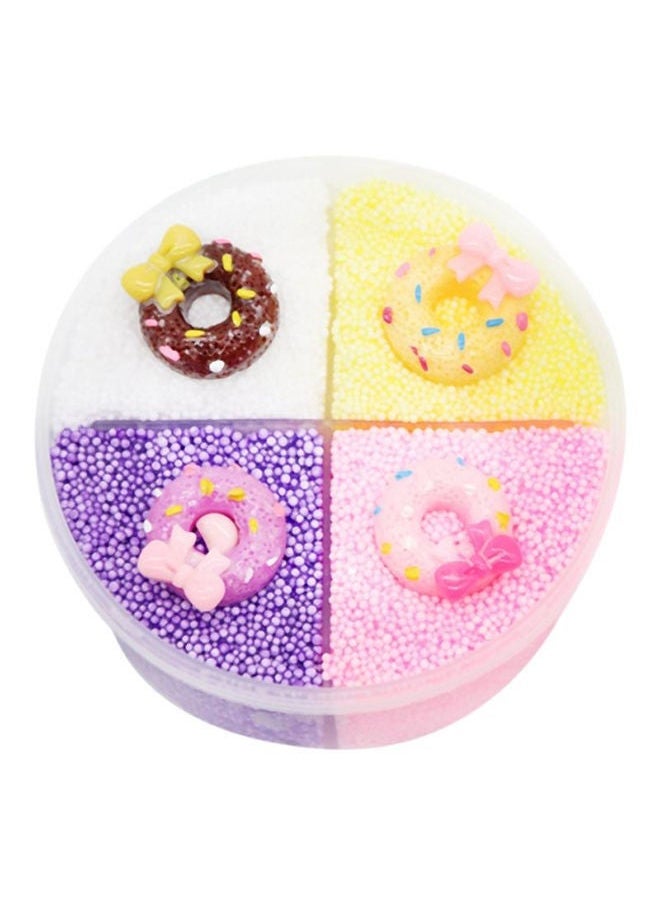 NIBEMINENT 4-In-1 Donut Themed Stress Reliever Sturdy Durable Crystal Mud Slime Toy Set 7x5x7cm  - Image 1