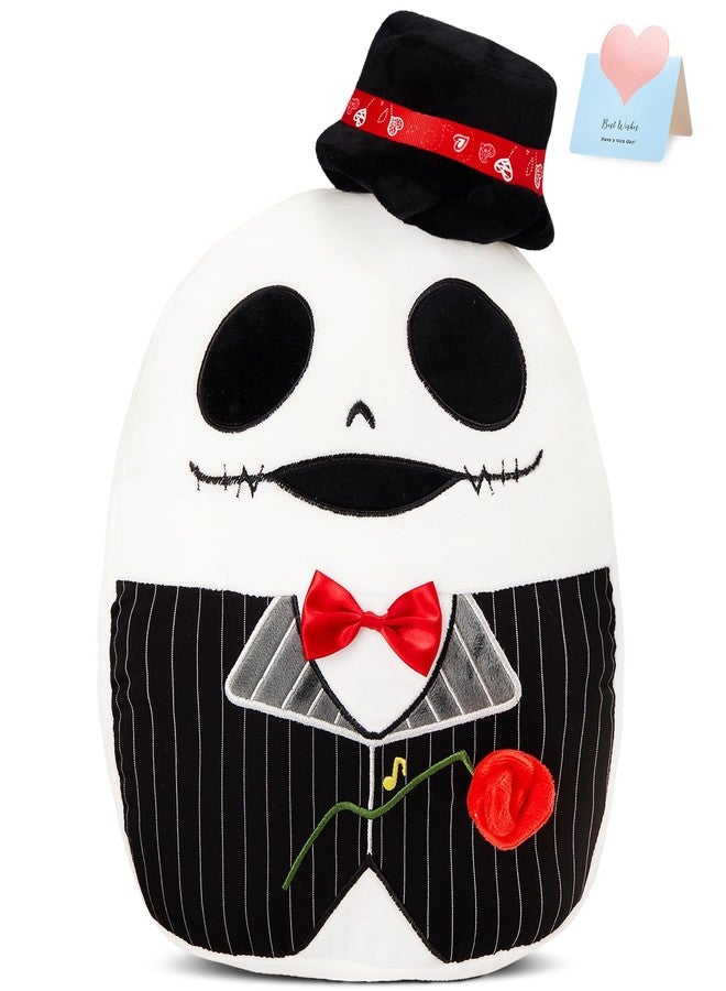 Glow Guards 12'' Halloween Skeleton Plush Pillow Nightmare Xmas Soft Squishy Plushie Toy Skeleton Stuffed Animal Gift for Kids Adults Decoration - Image 1