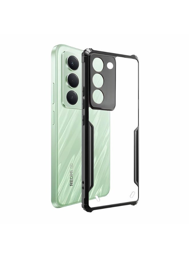 Redmi 15 Back Cover Transparent Non-yellowing Crystal Clear Hard PC Back Case with TPU Bumper Drop Protection Case Cover for Redmi 15 - Image 1