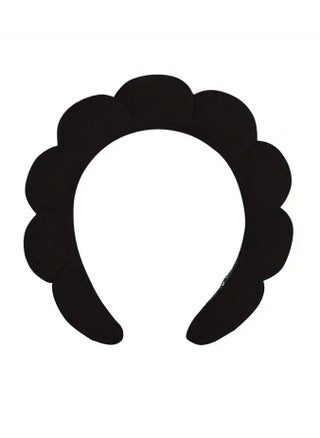 عصابة رأس سبا لغسل الوجه وإسفنجة المكياج والعناية بالبشرة، عصابة رأس على شكل فقاعات - أسود - pzsku/Z77AB74D5A242F0DC23A7Z/45/1747059662/998e183c-7b44-42c0-b8a7-36c423ad1970