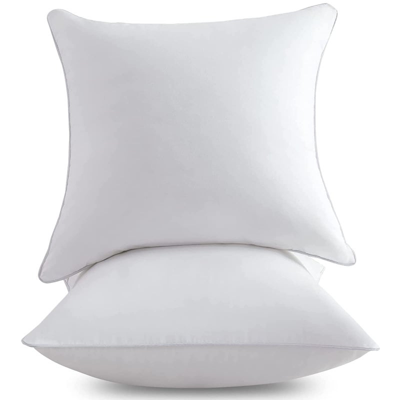 FAVRIQ FAVRIQ 26 x 26 Throw Pillow Inserts with 100 Cotton Cover Square Cushions for Chair Bed Couch Car Down Alternative Pillow Form Sham Stuffer Decorative Pillow Insert White Sofa Pillow Set of 2