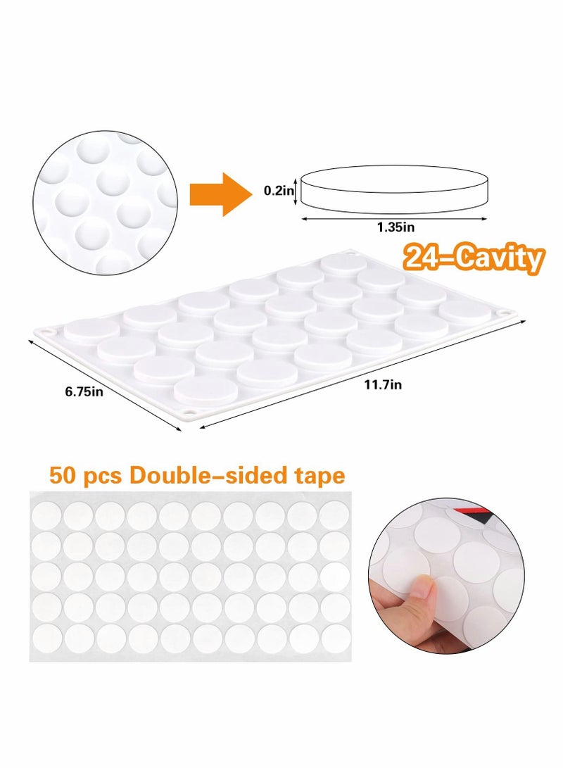 Excefore Wax Sealing Silicone Mat Pad for Wax Seal Stamp, TERRIFI 24-Cavity Wax Sealing Mat with Removable Sticky Dots for DIY Craft Adhesive Waxing Sealing Stamp - Image 5
