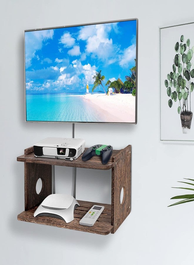 BEARUT Floating Projector Shelf Rack Router Shelf Wall Mount Holder TV Stand WiFi Router Storage Box Modem Cable Box Cover Hider TV Shelf for Xbox Projector DVD Players Games Consoles TV Accessories - Image 3