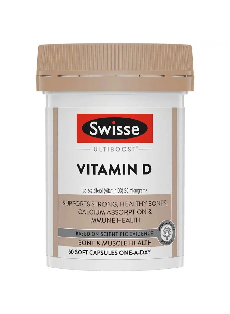 Swisse Ultiboost Vitamin D 1000 IU 60 Capsules - Image 1