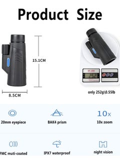 Generic Monocular Telescope Binoculars 40x60 Cell Phone Zoom with Cell Phone Holder Tripod Portable High Power Adult Spotting Scope for Bird Watching  - Image 5