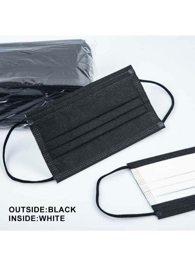Aknur 50 Pieces Disposable Face Mask, Black/White - Image 3