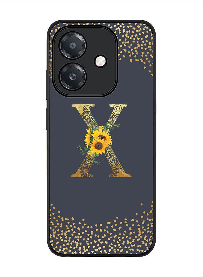 Stylizedd For Oppo A5i Case,Slim fit Camera Protection, Shockproof Thin Phone cover  - Custom Floral Monogram - X  (Grey )