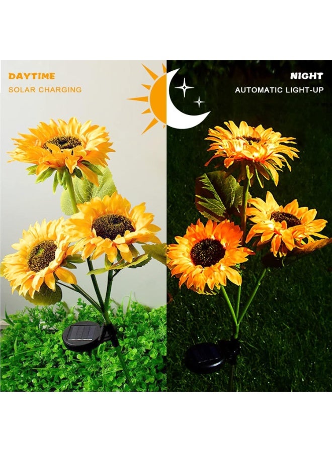 Dekorly Solar SunFlower Lights Outdoor, 2 Pack Waterproof Solar Garden Lights IP65, Auto On/Off, Decorative Solar Powered Flowers for Yard, Pathway, Lawn, Patio - Image 5