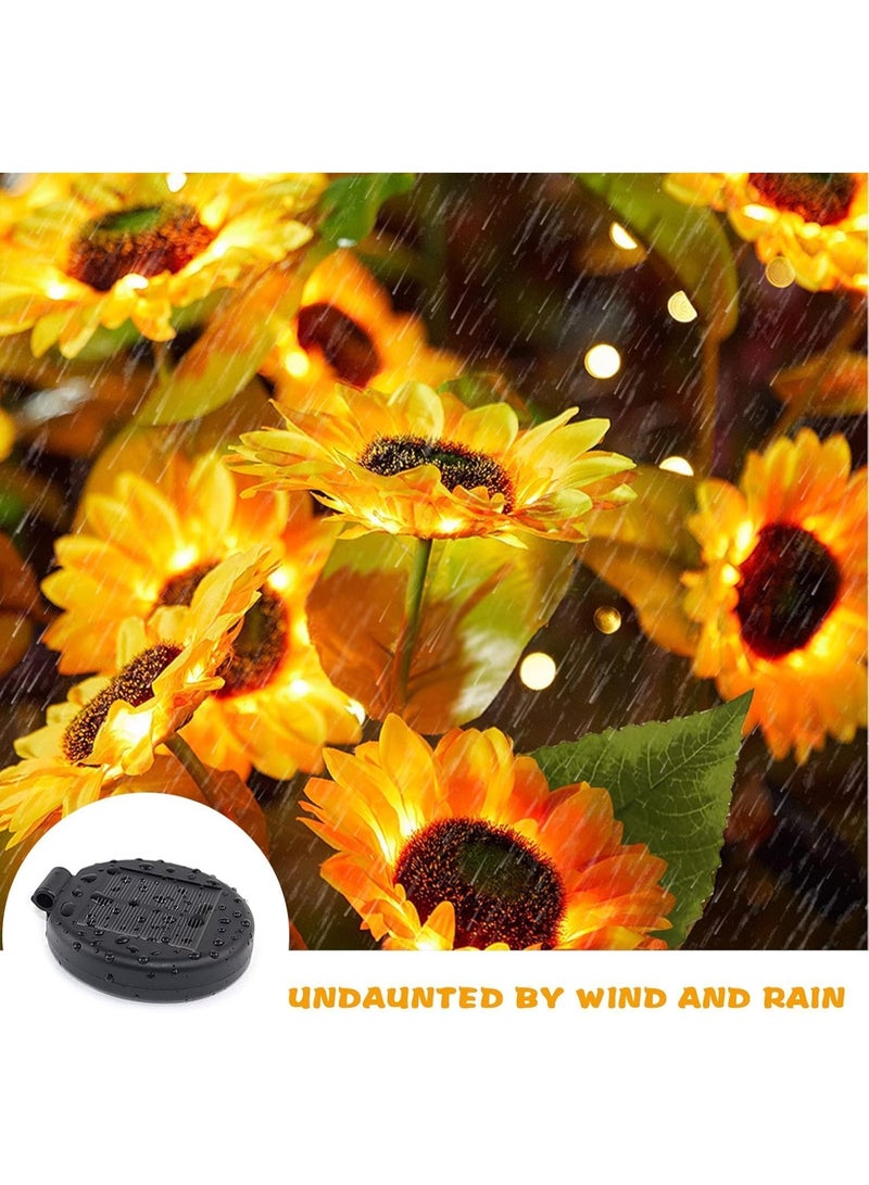 Dekorly Solar SunFlower Lights Outdoor, 2 Pack Waterproof Solar Garden Lights IP65, Auto On/Off, Decorative Solar Powered Flowers for Yard, Pathway, Lawn, Patio - Image 4