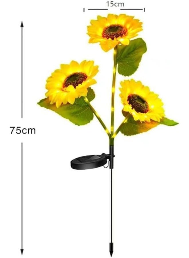 Dekorly Solar SunFlower Lights Outdoor, 2 Pack Waterproof Solar Garden Lights IP65, Auto On/Off, Decorative Solar Powered Flowers for Yard, Pathway, Lawn, Patio - Image 2