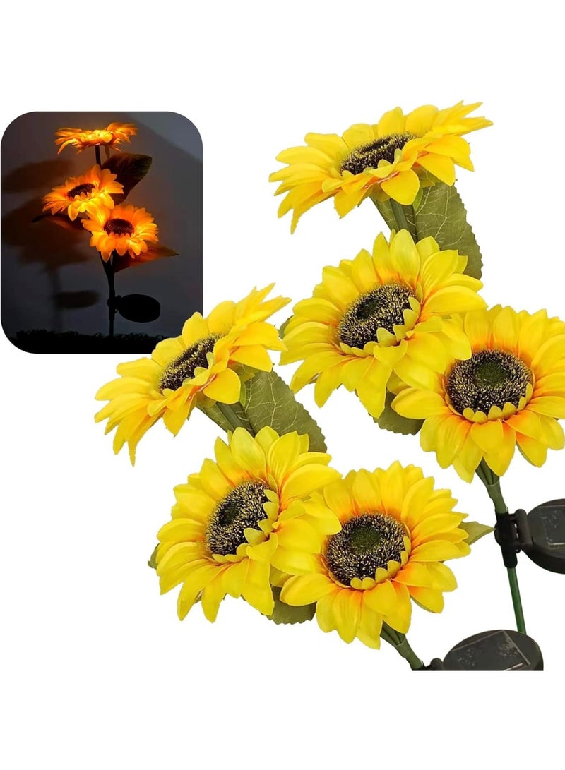 Dekorly Solar SunFlower Lights Outdoor, 2 Pack Waterproof Solar Garden Lights IP65, Auto On/Off, Decorative Solar Powered Flowers for Yard, Pathway, Lawn, Patio - Image 1