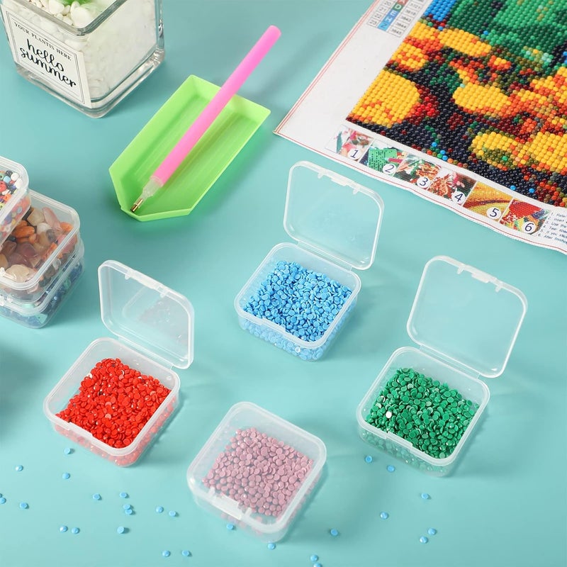 Jetec 30 Pieces Mini Plastic Clear Beads Storage Containers Box for Collecting Small Items, Beads, Jewelry, Business Cards, Game Pieces, Crafts (1.7 x 1.7 x 0.8 Inch) - Image 5