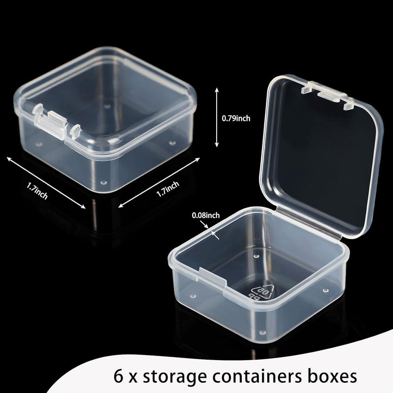Jetec 30 Pieces Mini Plastic Clear Beads Storage Containers Box for Collecting Small Items, Beads, Jewelry, Business Cards, Game Pieces, Crafts (1.7 x 1.7 x 0.8 Inch) - Image 2