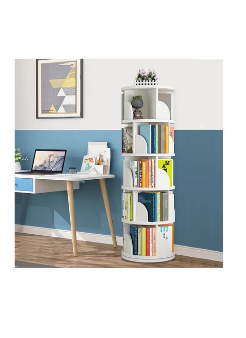 5 Tier Rotating Bookshelf, 360° Revolving Bookcase Rotating Stackable Shelves Floor-Standing Storage Display Rack Used in Bedrooms Living Rooms Study Office