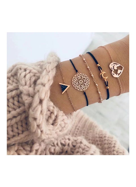 5-Piece Hollow Bead Fashion Bracelets