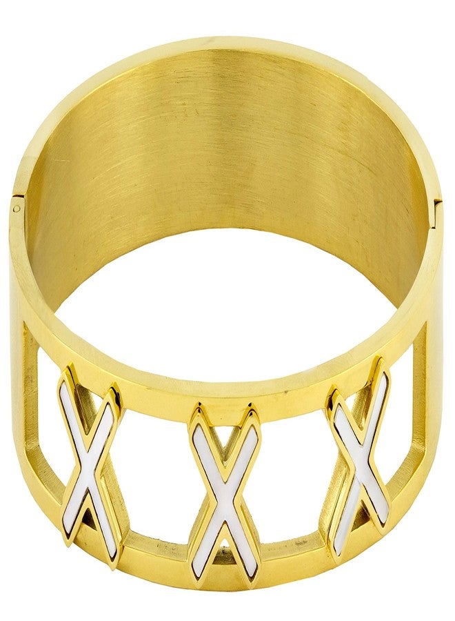 ZIVOM® Cross 18K Gold Stainless Steel Bangle Cuff Kada Bracelet For Women - Image 2