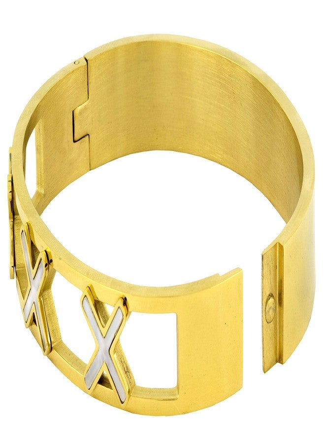 ZIVOM® Cross 18K Gold Stainless Steel Bangle Cuff Kada Bracelet For Women - Image 3