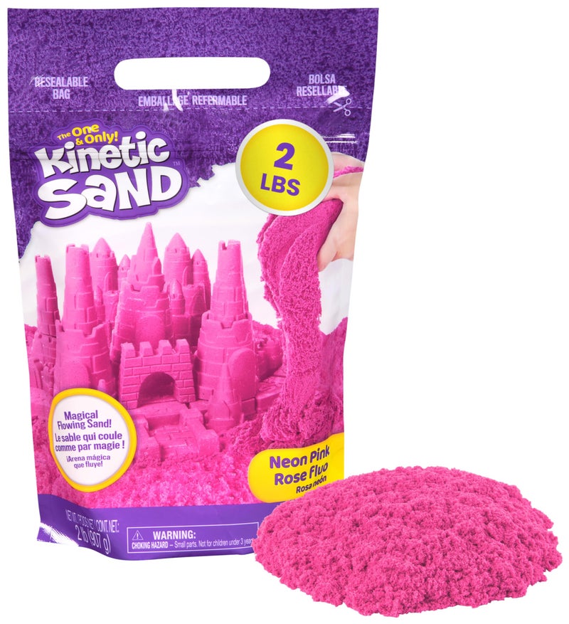 Kinetic Sand, 2lbs Pink Play Sand, Moldable Sensory Toys for Kids, Resealable Bag (Packaging May Vary), Holiday Gifts & Stocking Stuffers for Kids Ages 3 and up - Image 1