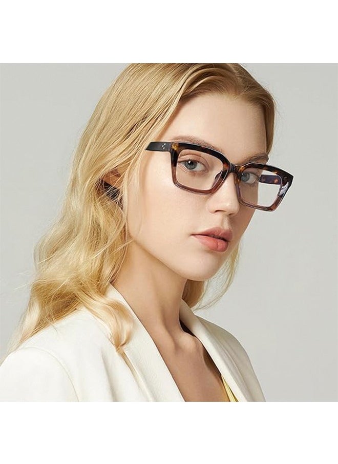 Generic - Glasses for Women Men Fashion Classic Square Eyewear Thick Glasses Frame Classic Non-prescription Clear Lens Eyeglasses for Women Men Full Frame Retro Vacation Simple Frame Glasses for Travel Holiday - Image 1