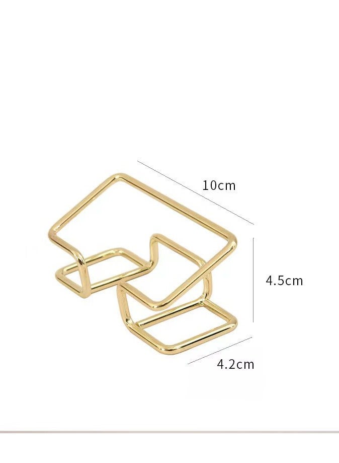Business Card Holder for Desk, Cute Metal Card Organizers and Office Desk Accessories for Men and Women (Golden) - Image 3