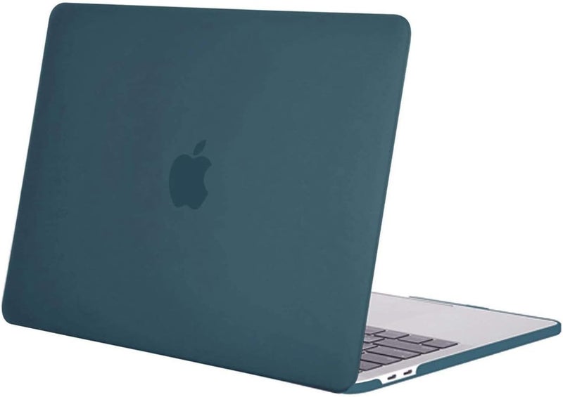 موسيسو حافظة MOSISO متوافقة مع MacBook Pro 13 بوصة M2 2024، 2023، 2022-2016 A2338 M1 A2251 A2289 A2159 A1989 A1708 A1706 مع/بدون شريط اللمس، غطاء بلاستيكي صلب، أخضر داكن - Image 1