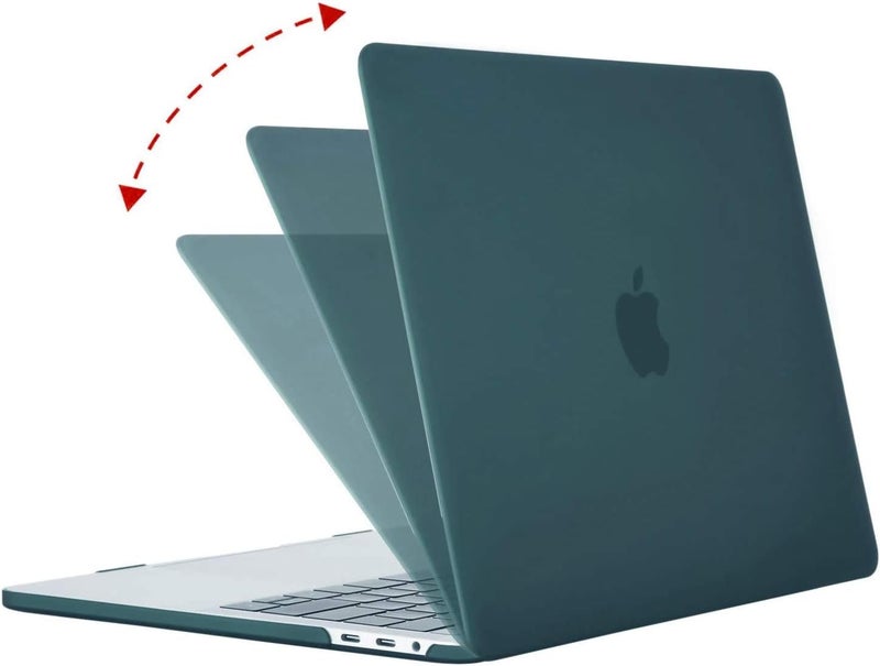 موسيسو حافظة MOSISO متوافقة مع MacBook Pro 13 بوصة M2 2024، 2023، 2022-2016 A2338 M1 A2251 A2289 A2159 A1989 A1708 A1706 مع/بدون شريط اللمس، غطاء بلاستيكي صلب، أخضر داكن - Image 3