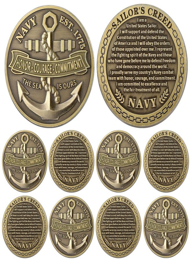 Landical 12 Pcs Us Navy Challenge Coins 1.77 Inch Military Navy Core Values Souvenirs Veterans Gifts for Military Soldiers Veterans Gifts - Image 1