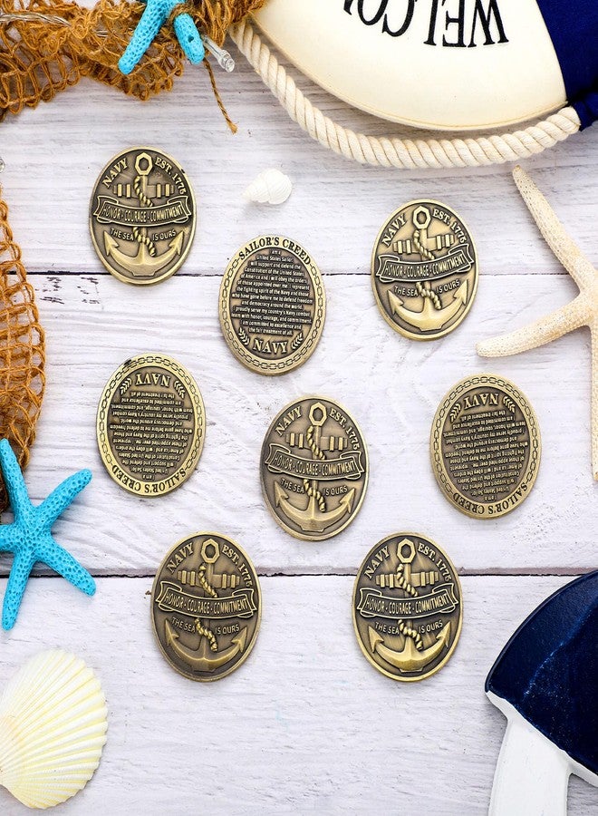 Landical 12 Pcs Us Navy Challenge Coins 1.77 Inch Military Navy Core Values Souvenirs Veterans Gifts for Military Soldiers Veterans Gifts - Image 4