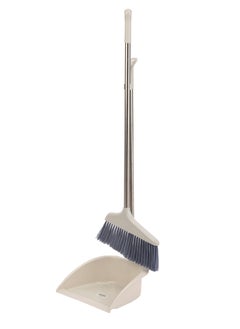 DELCASA Delcasa Dustpan and Broom with a Long Handle-DC3119| Large and Wide Brush Head Durable Dense Bristles with Handle and Comfortable Grip  - Image 1