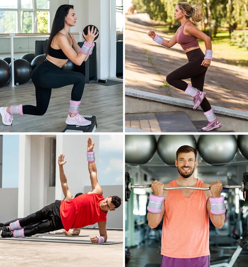 JORICY Ankle Weights, Wrist Leg Arm Weights for Women Men with Adjustable Straps, A Pair of 12LBS(6 LB Each Weight) Strength Training Weighted for Jogging Running Walking Fitness Workout, Light Purple - Image 3