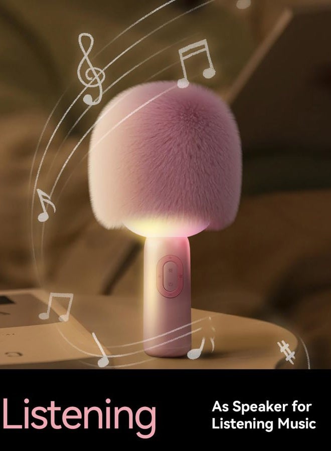 PUREMIC Wireless Bluetooth Karaoke Microphone, 5-in-1 Portable Handheld Mic Speaker with Dynamic Lights, Karaoke Microfono for Car Travel Home Party, Music Record, Duet Singing Gifts for Adults Kids (Pink) - Image 3