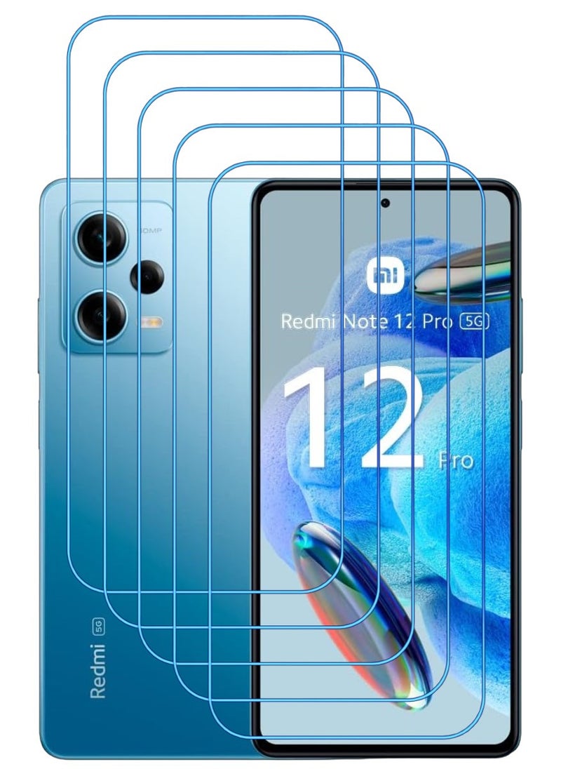 ACLIX 5 Pieces Antistatic ESD Dustproof Premium Quality High Definition Clear Tempered Glass Screen Protector Designed For Xiaomi Redmi Note 12  Pro - Image 1