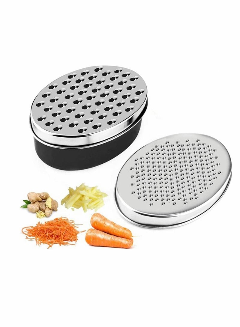 NIBEMINENT Cheese Grater Lemon Zester with Food Storage Container and Lid Vegetable Chopper Grinder Perfect for Hard Parmesan or Soft Cheddar Family Daily Ginger Vegetables Box - Image 1