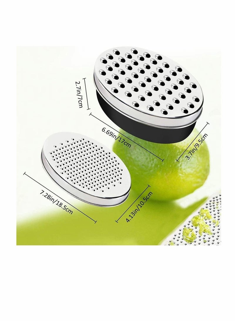 NIBEMINENT Cheese Grater Lemon Zester with Food Storage Container and Lid Vegetable Chopper Grinder Perfect for Hard Parmesan or Soft Cheddar Family Daily Ginger Vegetables Box - Image 3
