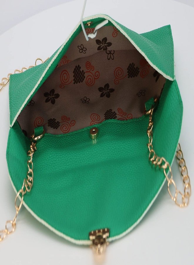 Amaze Fashion Women Handbag Shoulder Bags Envelope Clutch Crossbody Satchel Purse Tote Messenger Leather Lady Bag (Green- 1) - Image 2
