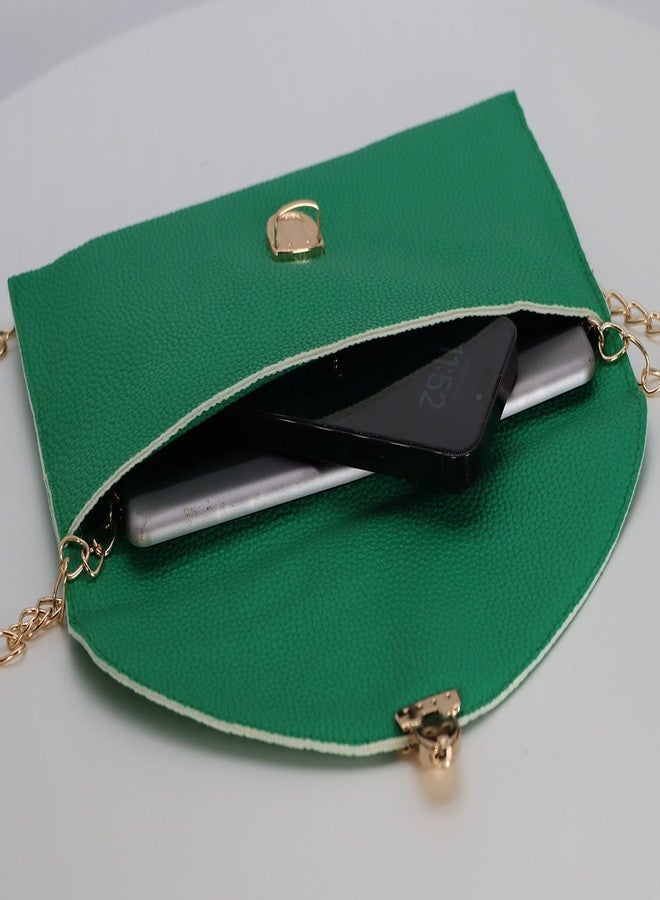 Amaze Fashion Women Handbag Shoulder Bags Envelope Clutch Crossbody Satchel Purse Tote Messenger Leather Lady Bag (Green- 1) - Image 4