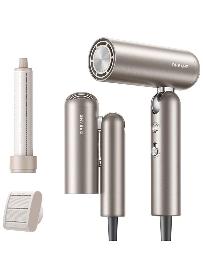 Dreame Dreame Pocket High Speed Hair Dryer, 3 Folding Shapes, 300g, 110,000 rpm Motor, 57°C Constant Temperature, 40 Seconds Drying, AHD51-GOLD  - Image 1