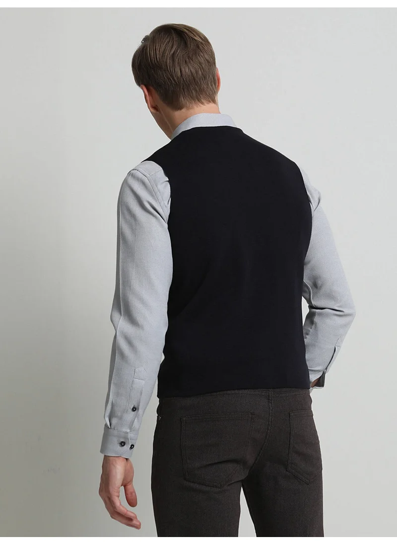 Kip Navy Blue Knit Vest