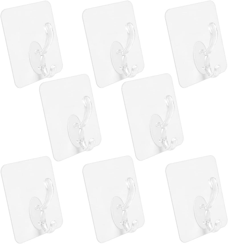 KROYWEN Plastic PunchFree WallMounted Adhesive Sticky Wall Hooks 1 Hook Sticker 20 Pack - Image 5