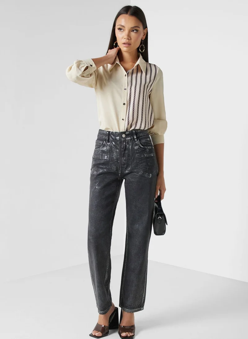 ELLA Striped Button Down Shirt