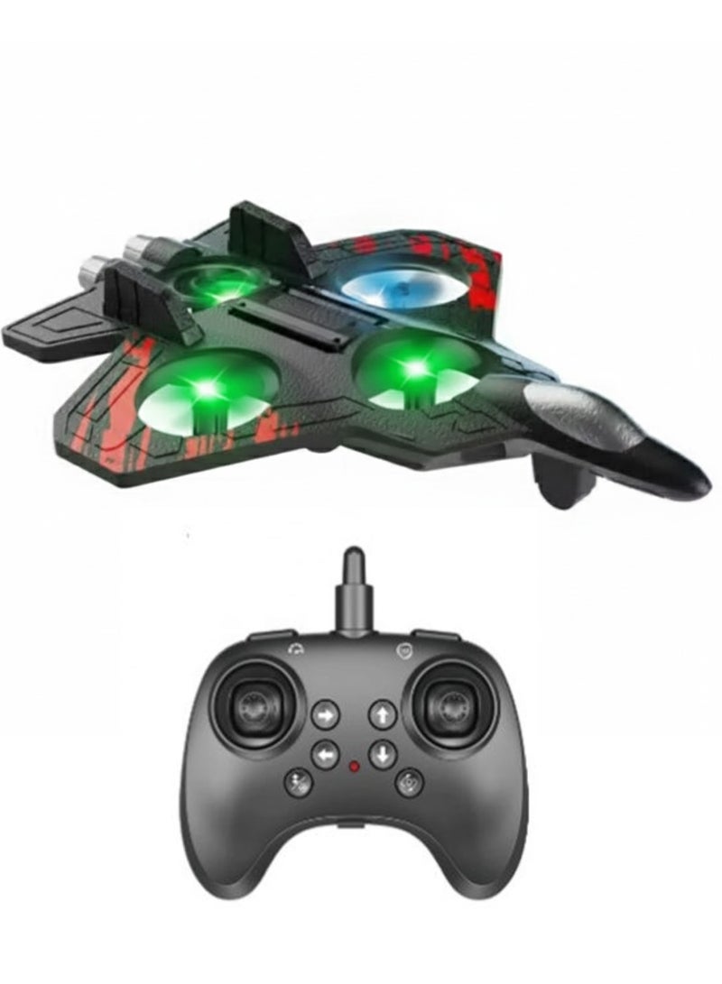 DIGI CORE RC Plane 2.4GHz Remote Control Fighter Jet, 360° Roll & Hover, One-Click Takeoff/Landing, Pneumatic Altitude System, LED Lights, Crash-Resistant EPP, Easy to Fly RC Airplane for Kids & Beginners Red/Black - Image 1