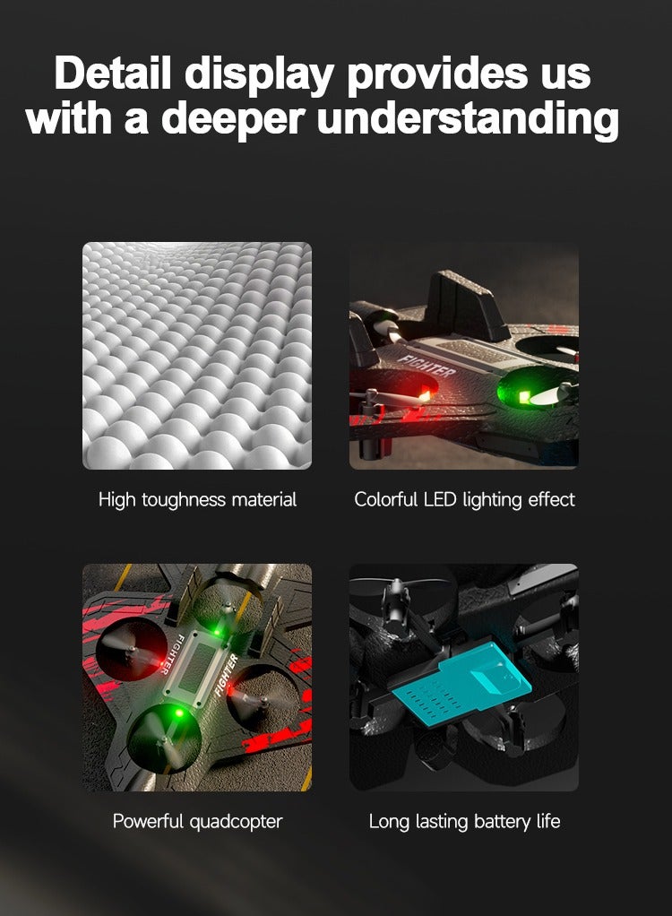 DIGI CORE RC Plane 2.4GHz Remote Control Fighter Jet, 360° Roll & Hover, One-Click Takeoff/Landing, Pneumatic Altitude System, LED Lights, Crash-Resistant EPP, Easy to Fly RC Airplane for Kids & Beginners Red/Black - Image 5